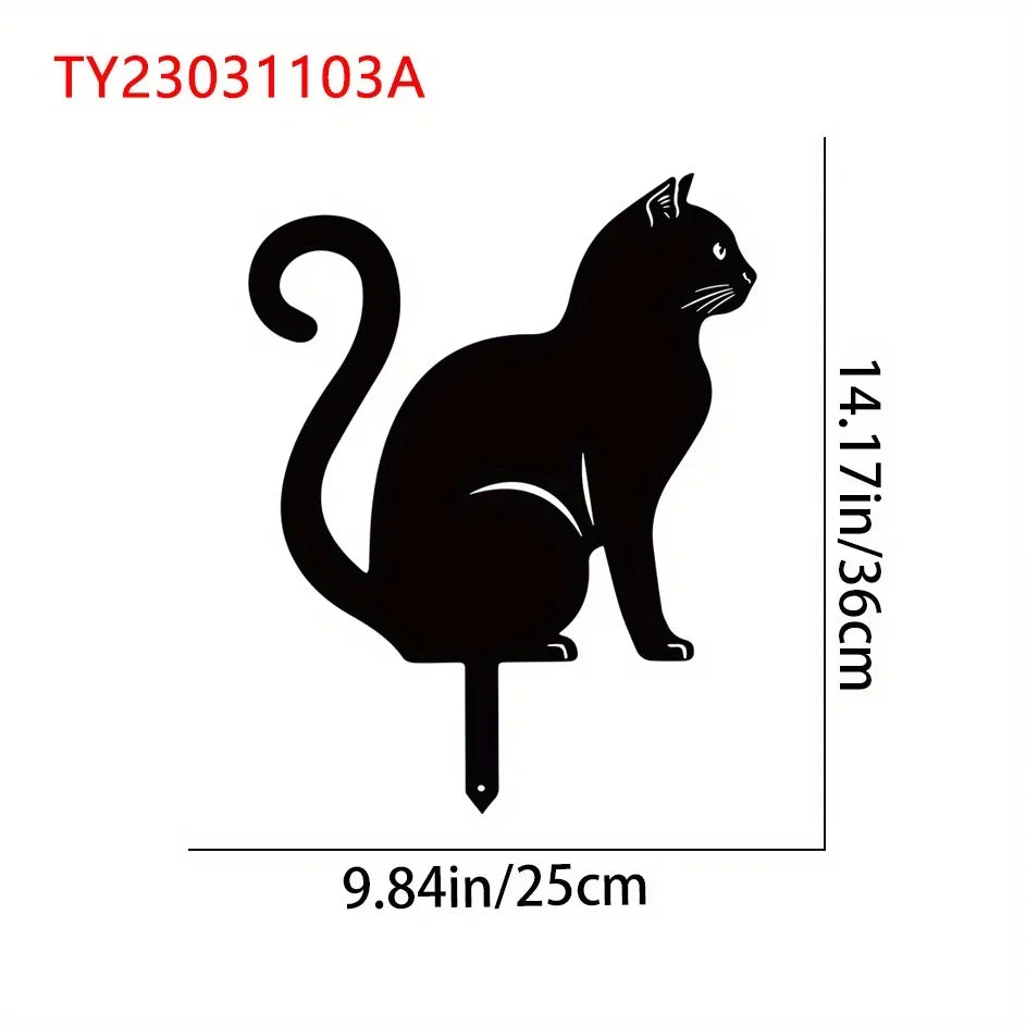 HelloYoung Add a Touch of Whimsy to Your Garden with this Adorable Metal Cat Fence Decoration for Garden Party Decor