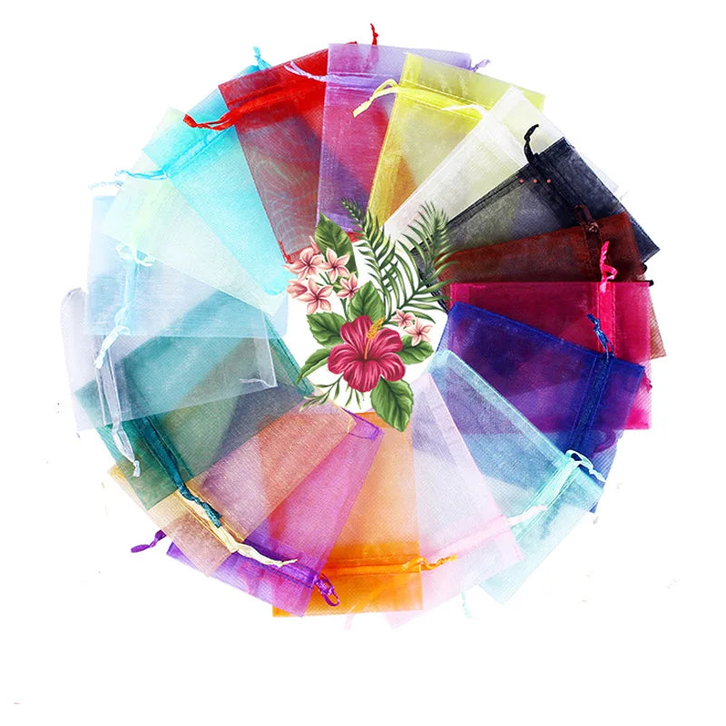 50pcs Fruit Protection Bags Mesh Netting Covers with Drawstring for Grapes Mango Veggies Reusable Pest Barrier Garden Plant Bags