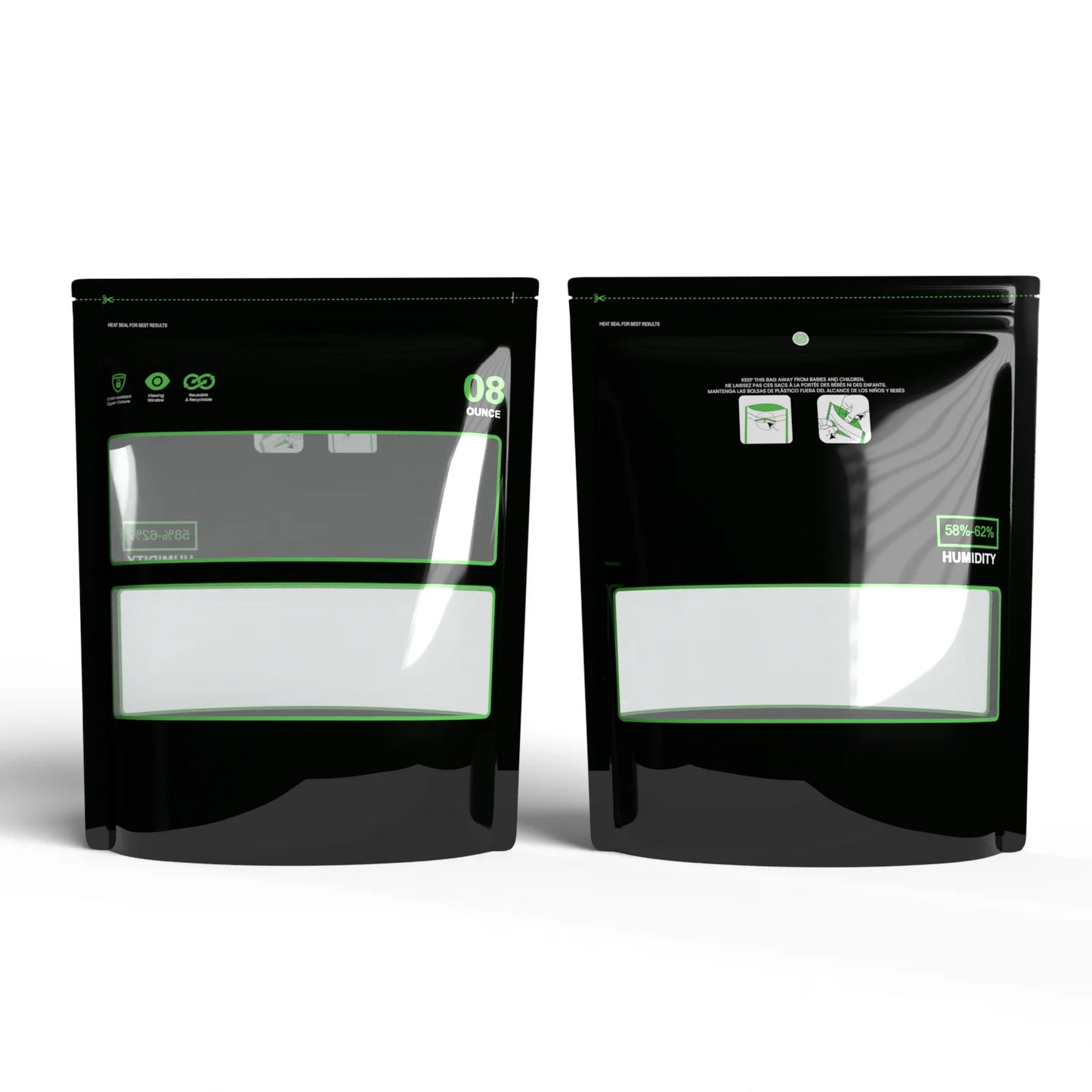 1 Ounce 2oz 4oz 8oz 1Pound, Bags Lock & Seal Storage & Curing Bags Heat Sealable 58%-62% RH Terp Cultivation Pouches Smell proof