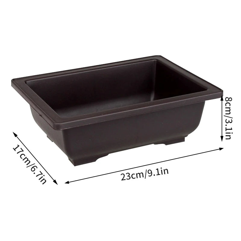 Rectangular Flowerpots Plastic Bonsai Plants Pot Square for Flower Balcony Garden Yard Landscape Bonsai Pot Trays Home Decor