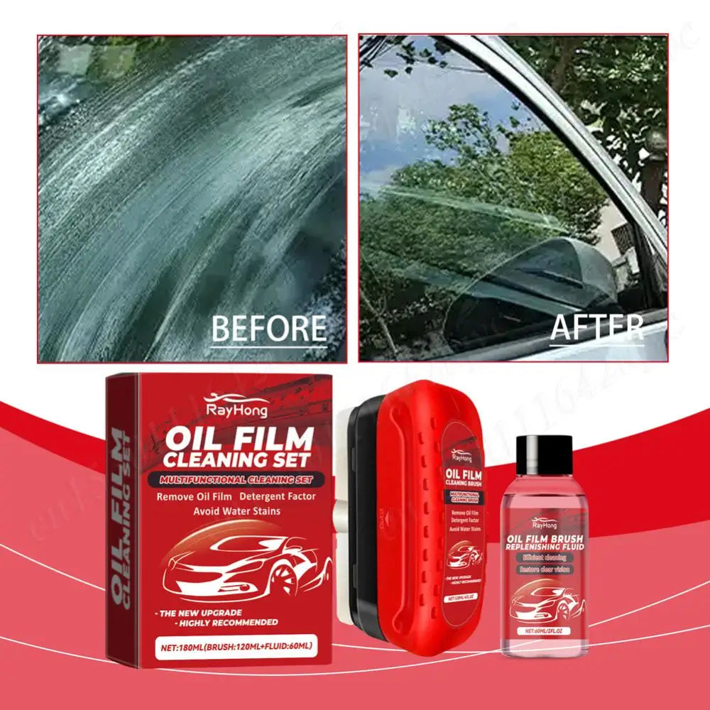 Car Oil Film Cleaning For Car Window Front Rear Windshield Glass Remover Dirt Cleaner Car Glass Cleaning Brush Prevents Rain Fog