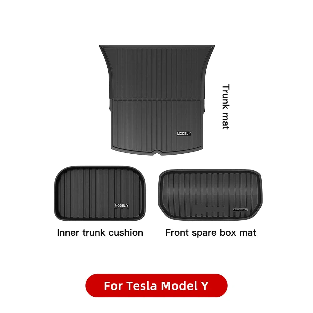 YZ For Tesla Floor Mats Model 3 Y 2021-2024 Car Four Seasons Waterproof Non-slip Floor Mat NEW TPE Special Car Accessories
