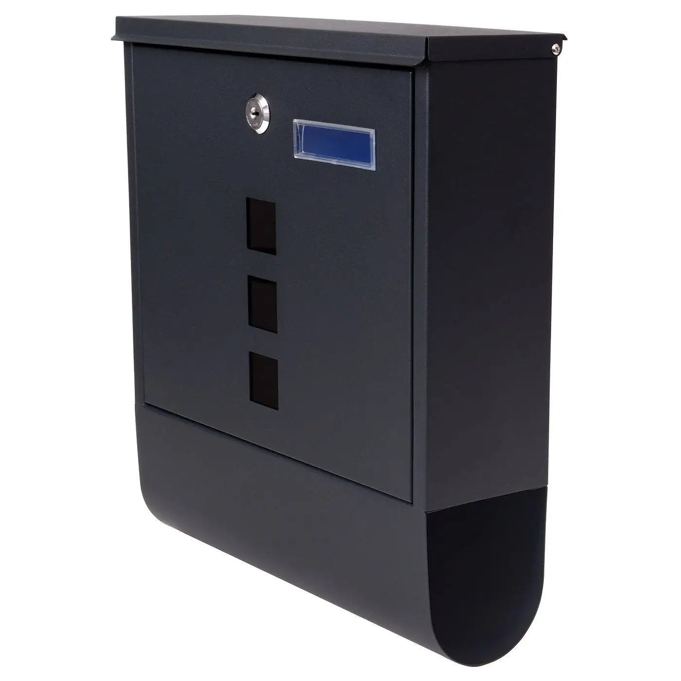 Mail box for newspapers Post Office anthracite newspaper AMSTERDAM address window and viewfinder galvanized steel key