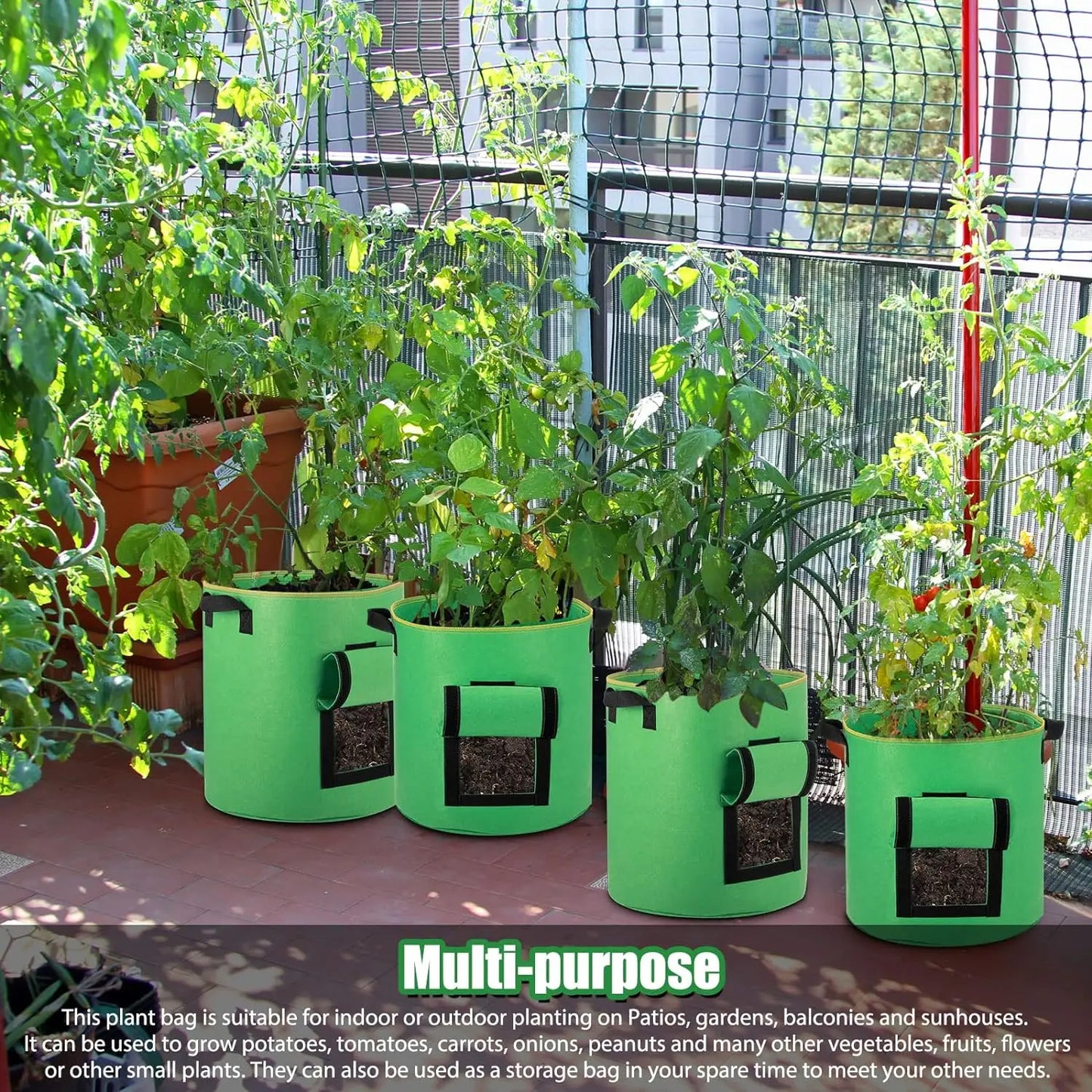 5/10Gallon Felt Plant Grow Bags Nonwoven Fabric Garden Potato Pot Greenhouse Vegetable Growing Bags Moisturizing Vertical Tools