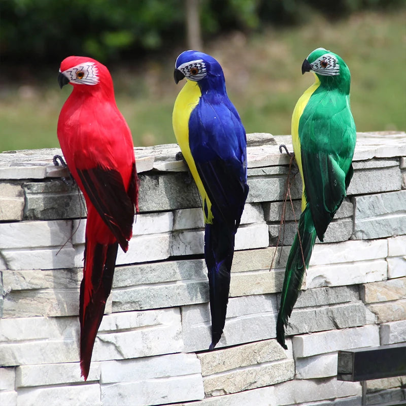 25/35cm Simulation Parrot Creative Handmade Foam Feather Macaw Lawn Figurine Ornament Fake Animal Bird Garden Prop Decoration
