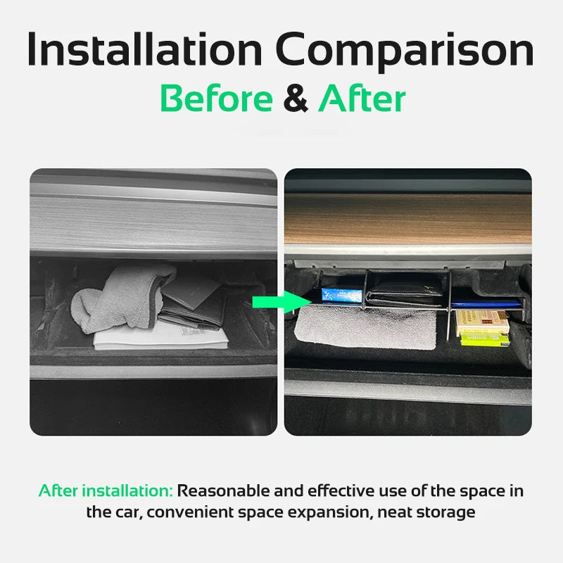 for Tesla Model 3 Y 2019-2023 Glove Box Divider Partition Plates Glovebox Organizer Insert Storage Shelf Car Accessories