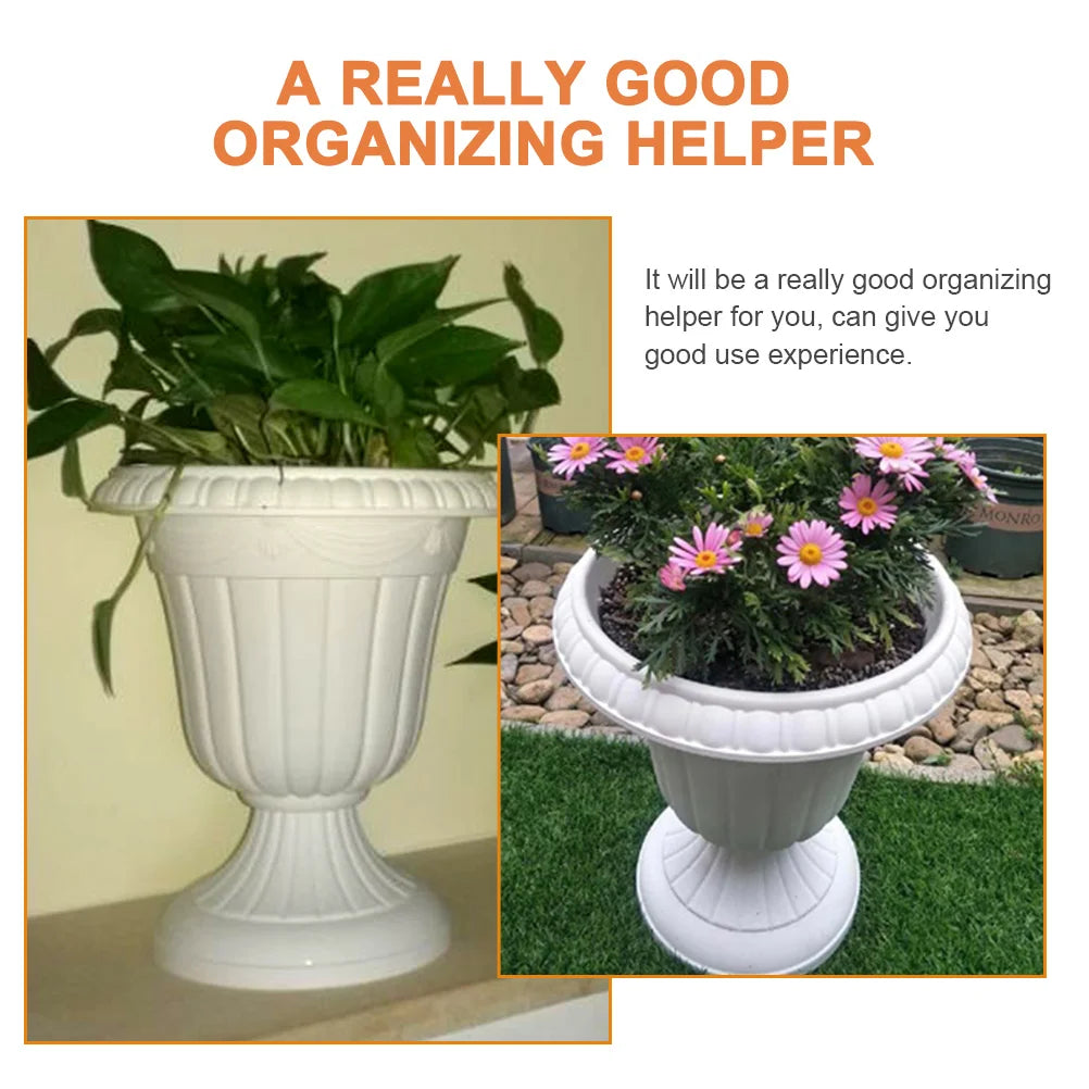 Durable Plastic Roman Column Planter Decorative Flower Pot Balcony Planter Home Decor Planters Garden Supplies Household Flower