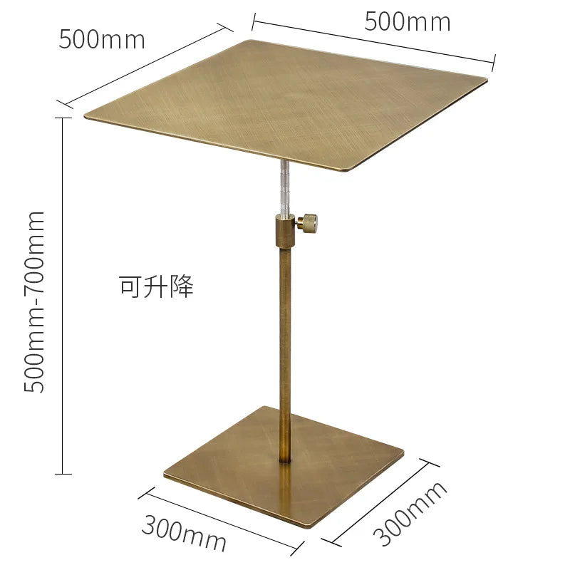 Stainless Steel Lifting Coffee Table Square Or Circular Diameter 30-35 50 Mobile Sofa Side Table Light Luxury Metal Tall Table