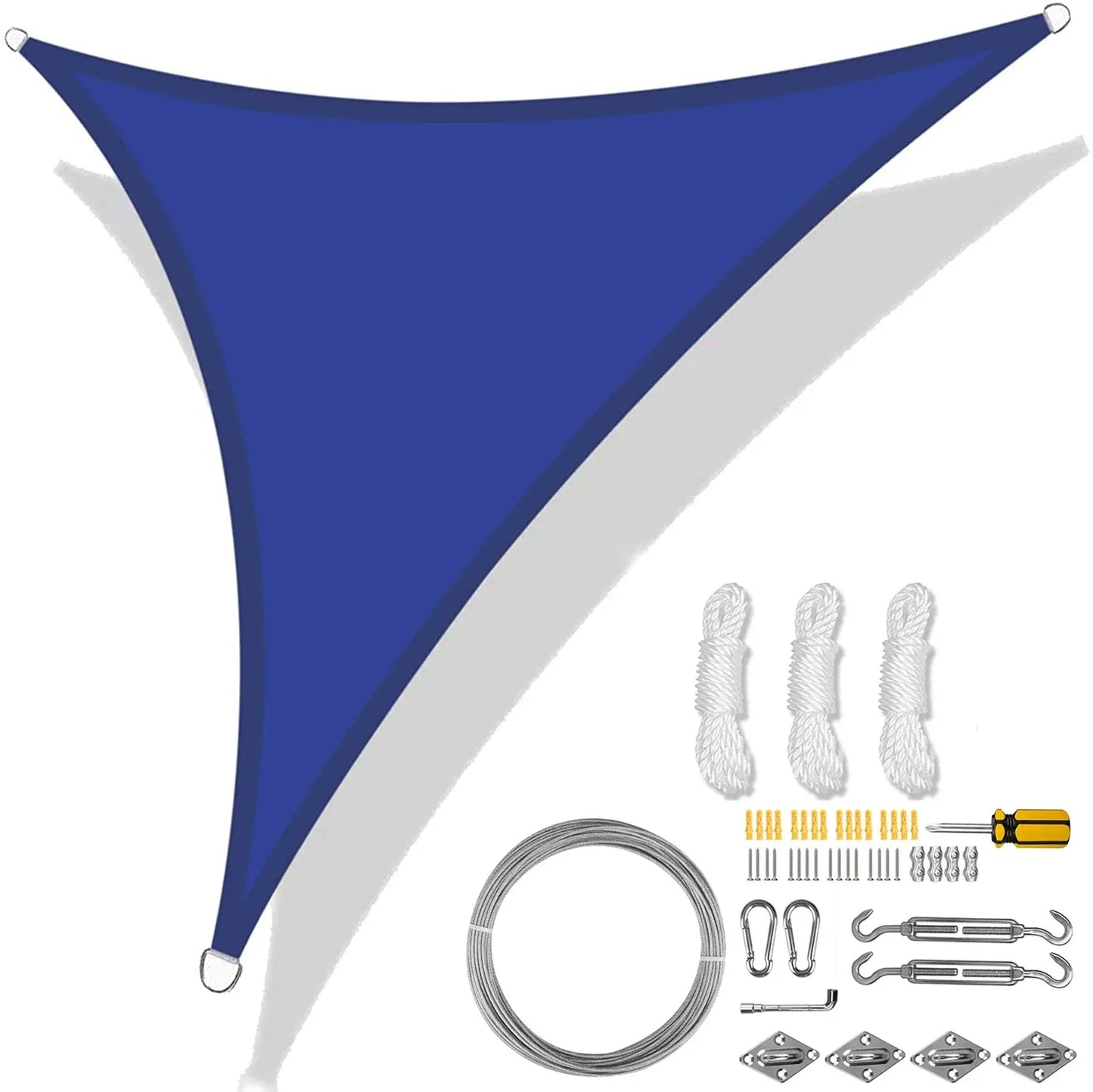 5/3.6/3/2M Triangle Shade Sail Waterproof Sunshade Sail Canopy 98%UV Block Awning with Free Rope for Garden Patio Pergola Gazebo
