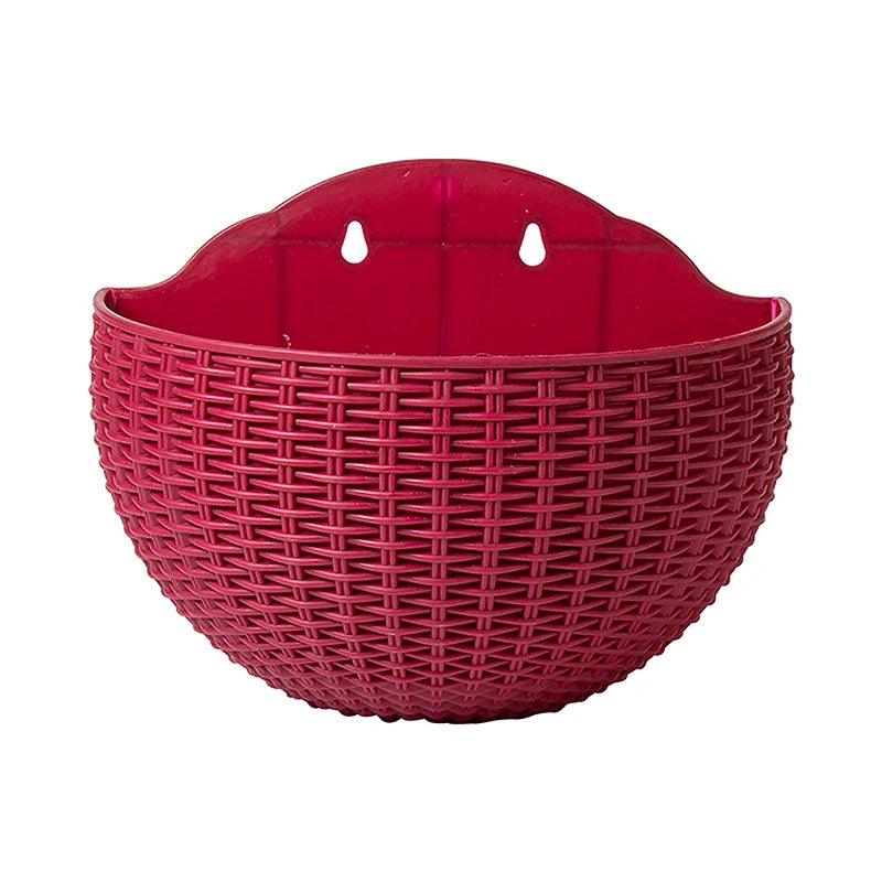 1PC Flower Pot Exquisite Wall-mounted Plastic Wall Hanging Basket Flowerpot For Outdoor Garden Balcony Planter Bucket Home Decor