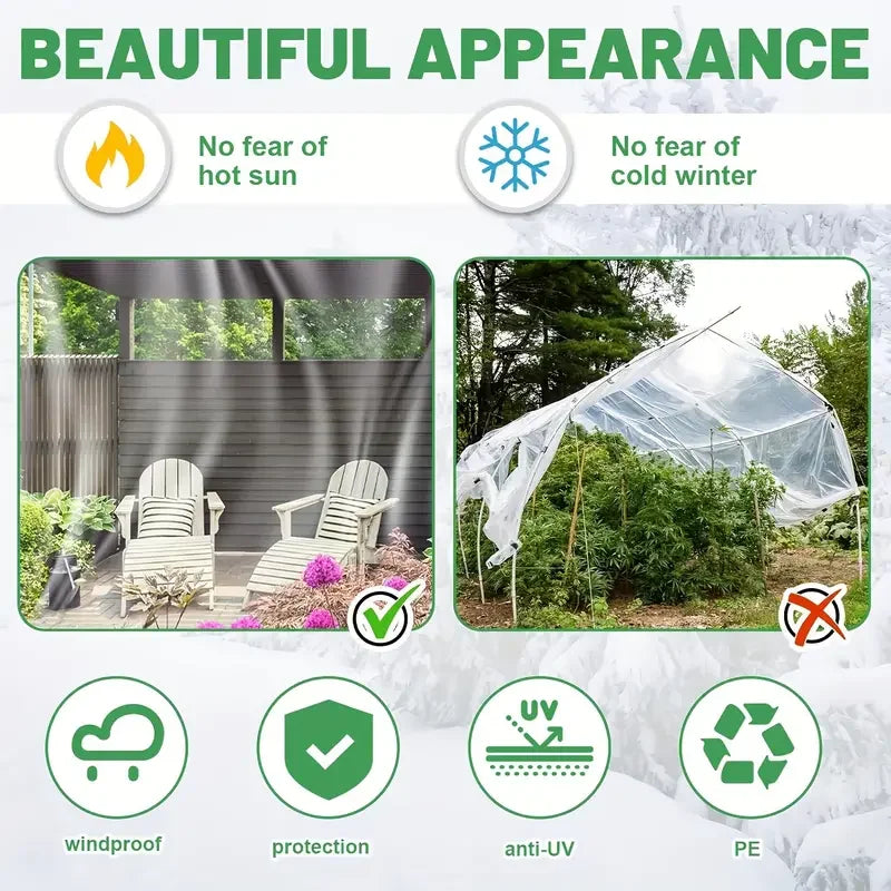 Thickening Transparent Rain Cloth Gardening Waterproof Cloth Rain Proof Windproof Balcony Awning Suitable For Multiple Scenarios