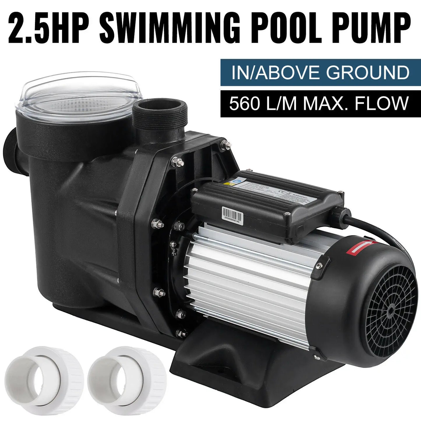 2HP Swimming Pool Filter Pump Motor W/Strainer Hi-Flo Aquarium Water Pumps For Ground Pool Purifier Water Circulation Pool Pump