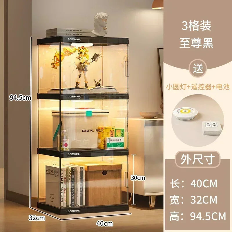 Nordic Living Room Display Cabinet Bookshelf Storage Organizer Modern Design Cabinet With With Lights Home Decor Furniture