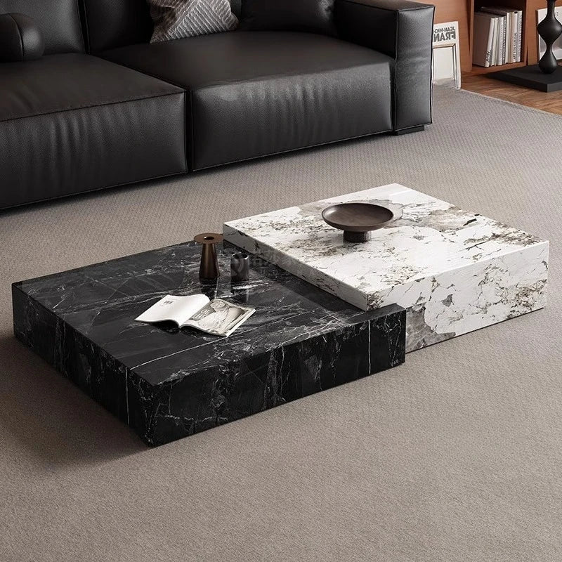 Rock Slab Light Luxury Coffee Table Decoration Aesthetic Unique Italian Side Table Modern Living Room Mesas Bajas Home Furniture