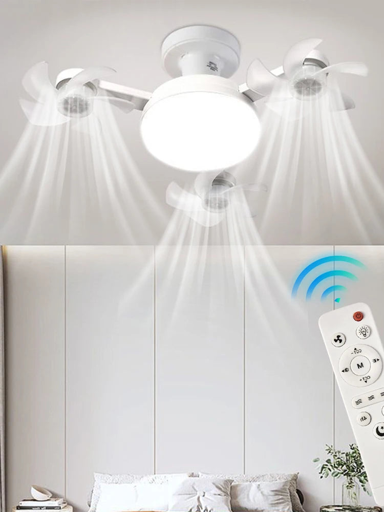 Universal Dimming Drone Fan with LED Light Remote Control Silent Ceiling Drone Fan 3 Gears for Dining Room Bedroom Living Room