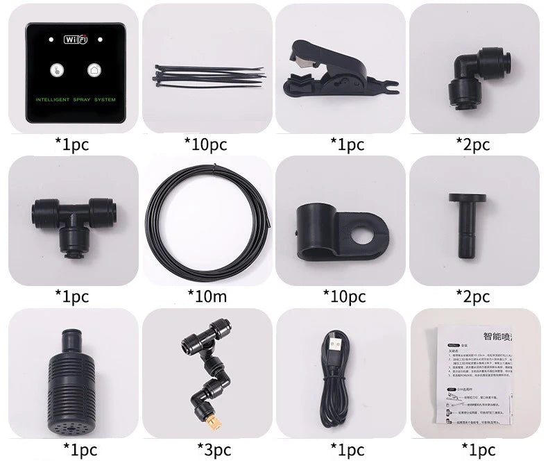 WiFi Rainforest Sprayer Control Automatic Mist Timing Spray System Kit Touch Screen Irrigation Timer Reptile Sprayer Humidifier