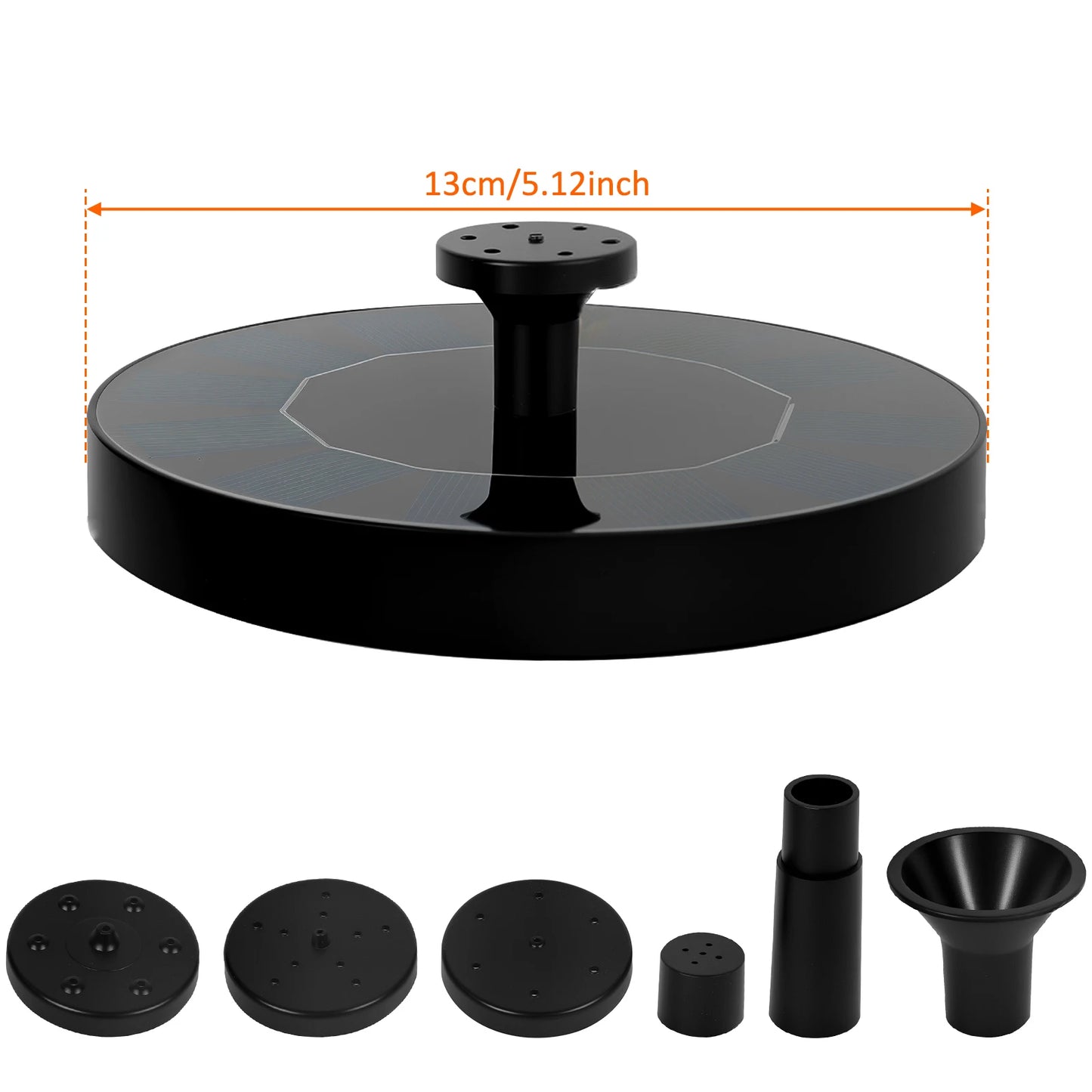 13/18cm Solar Fountain Pump Bird Bath Fountain Garden Outdoor Water Pool Pond Floating Decor With 6 Nozzles Solar Waterfall