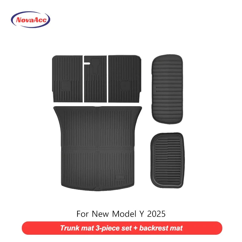Floor Mats For Tesla Model Y 2025+ Juniper TPE All-Weather Waterproof Trunk Mat Liner Non-Slip Car Interior Protection