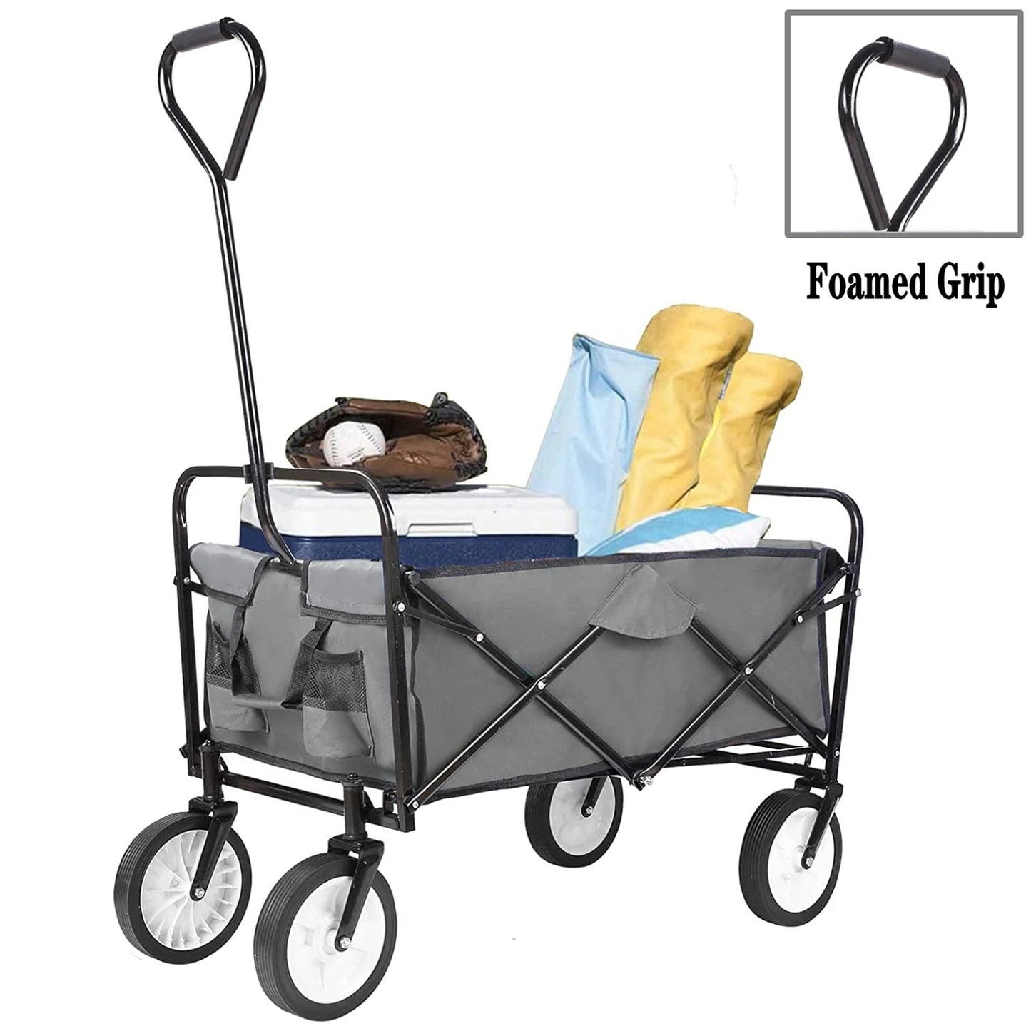 Collapsible Wagon Cart Beach Folding Utility Heavy Duty Camping Grocery Trolley Hand Garden Cart Outdoor Camping