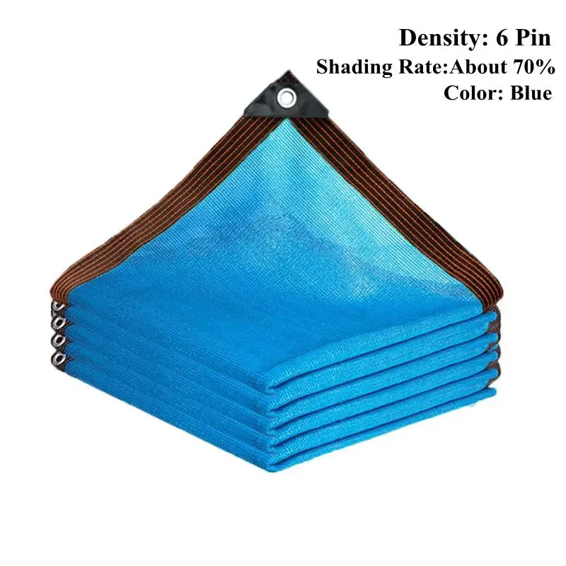 6/12Pin Blue Sunshade Net Outdoor Swimming Pool Pergola Garage Mesh Cover Garden Greenhouse Plant Flower Shading Netting Cloth