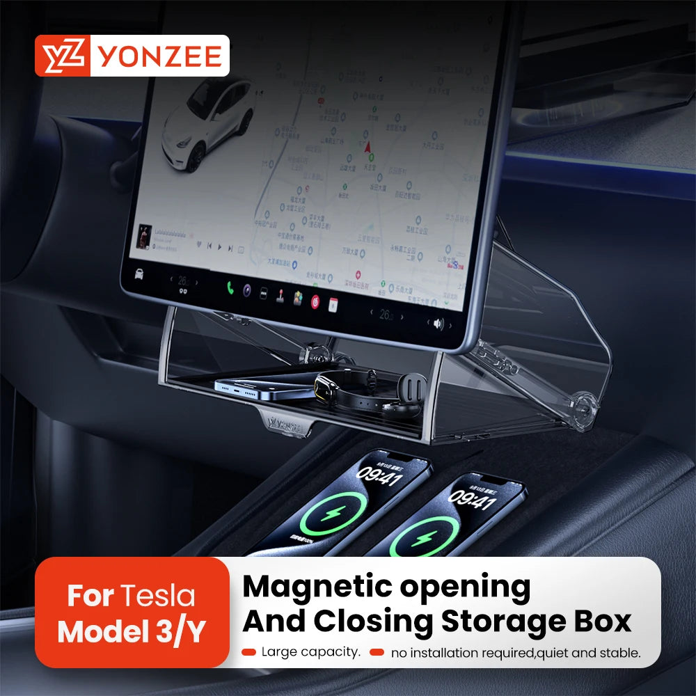 YZ For Tesla Model 3 Y Juniper 2021-2025 Organizer Accessories central control screen storage box tissue box storage accessorie