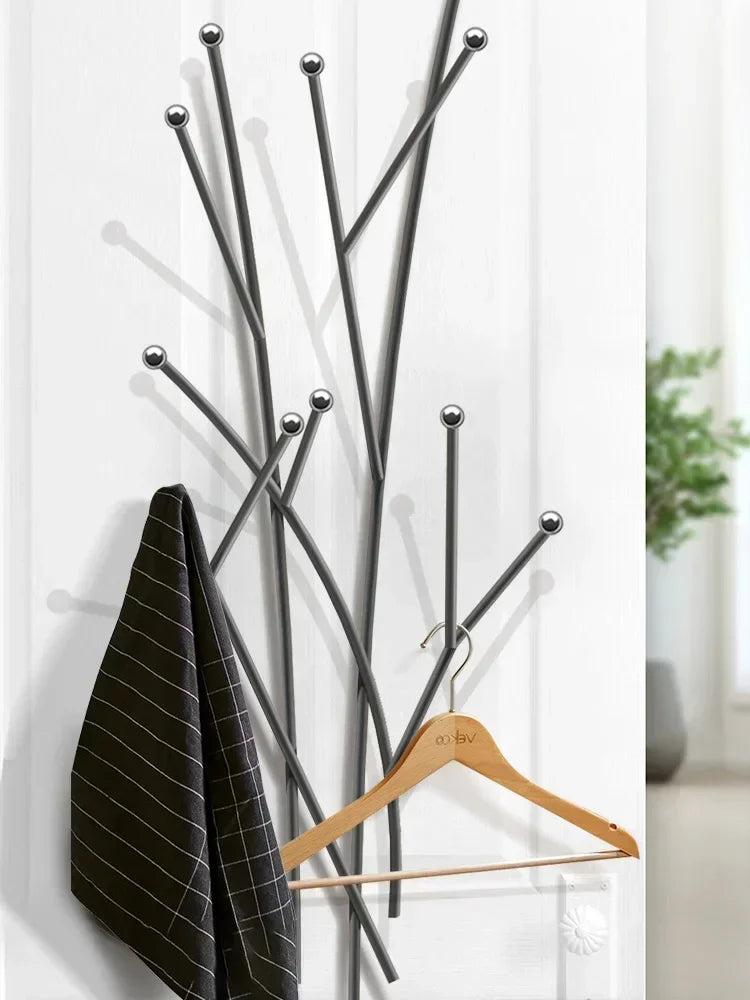 Nordic Clothes Hat Rack Creative Wall Hanging Hooks, Simple Bedroom Coat Hanger, Light Luxury Design, Bathroom Organizer