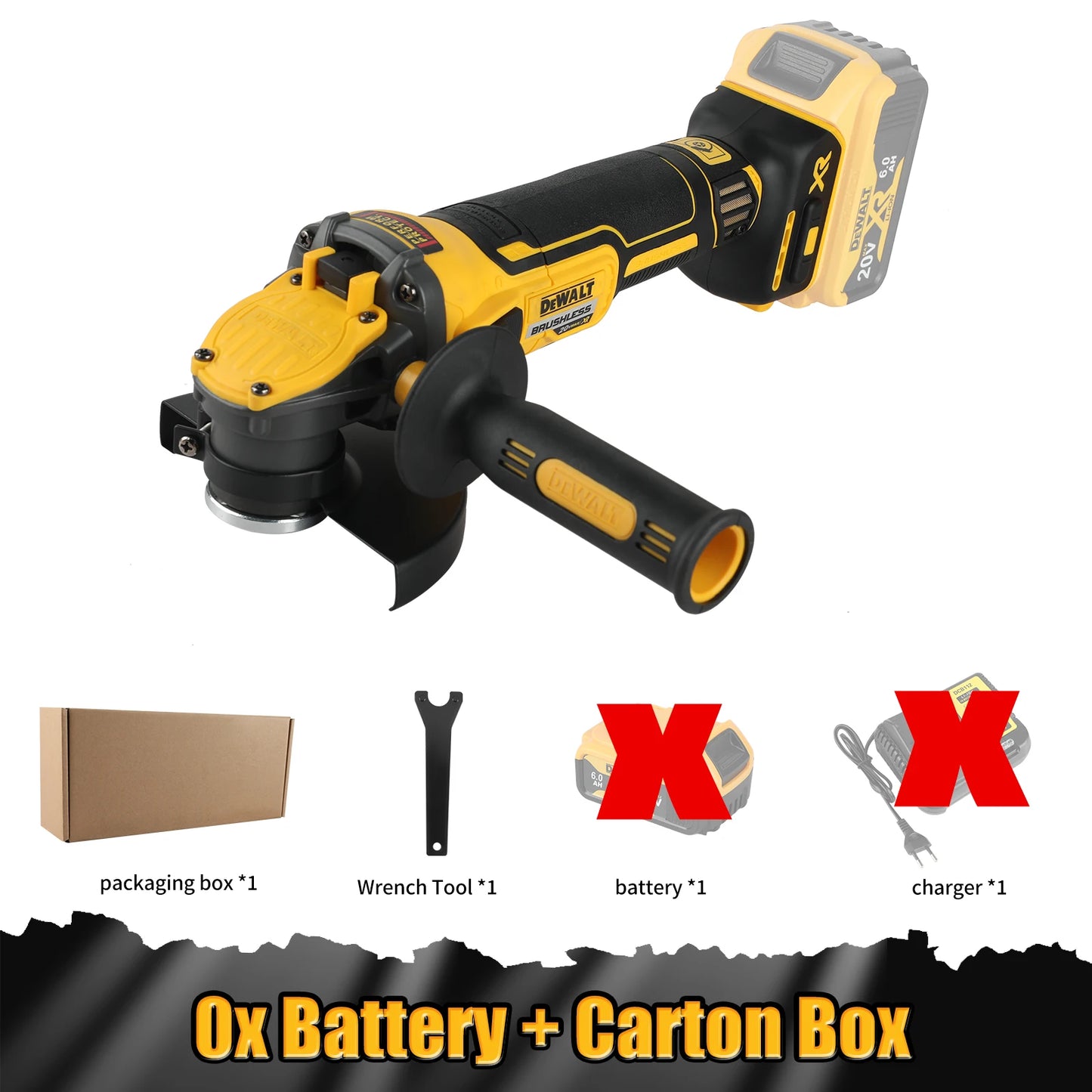 DEWALT DCG409 125mm Flat Head Angle Grinder Bare Machine Tool Cutting Machine 20V Lithium Battery Brushless Tools