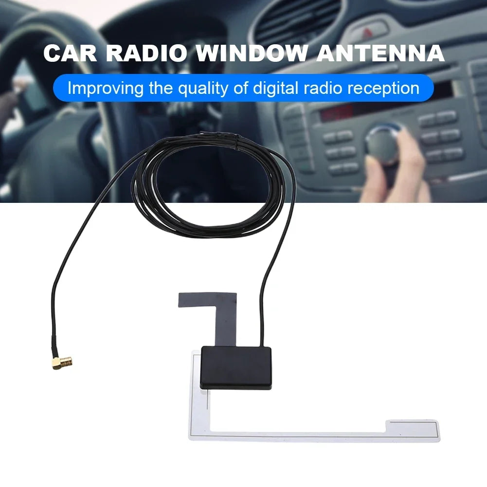 Active DAB Aerial with SMB Adapter Window Roof Windshield Antenna Hidd