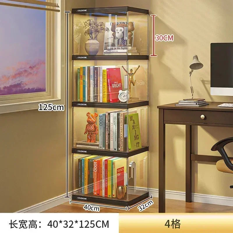 Nordic Living Room Display Cabinet Bookshelf Storage Organizer Modern Design Cabinet With With Lights Home Decor Furniture