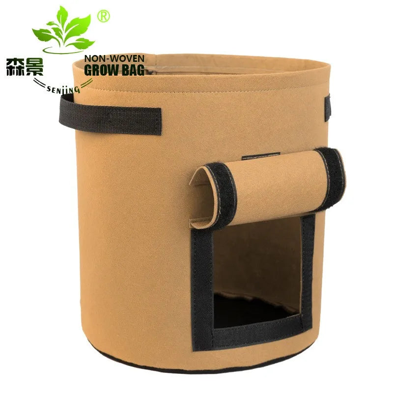 10 Gallon 7 Gallon Potato Planting Bag Non-Woven Fabric Grow Pot Home Garden Strawberry Plant Grow Bag Push System