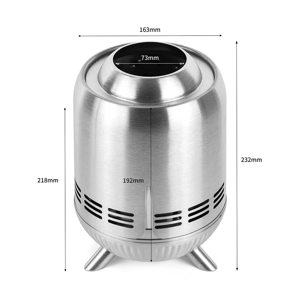 6.4 inches Round Mesa Stove Outdoor Travel Portable Tabletop Fire Pit Stainless Steel Smokeless Table Top Firepit