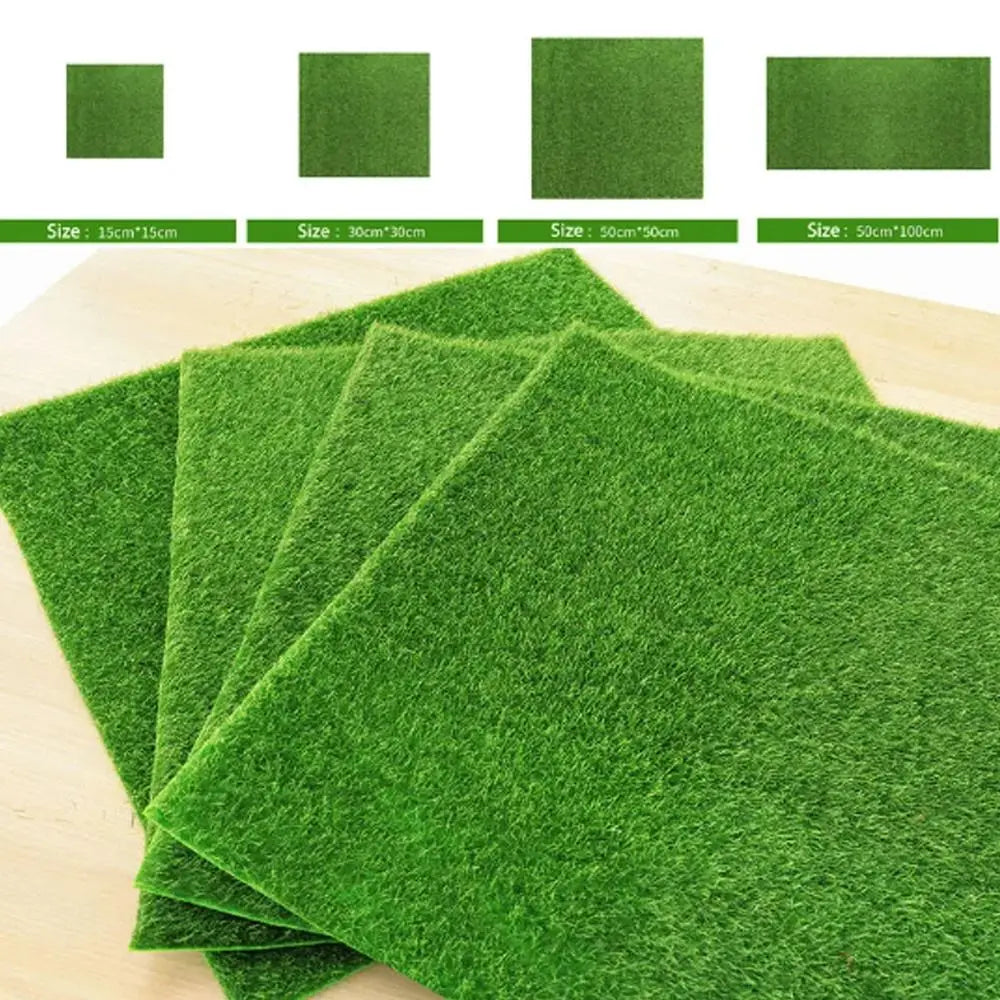 Durable Green Grass Mat Green Turf DIY Micro Landscape Artificial Lawns Carpets Fake Sod