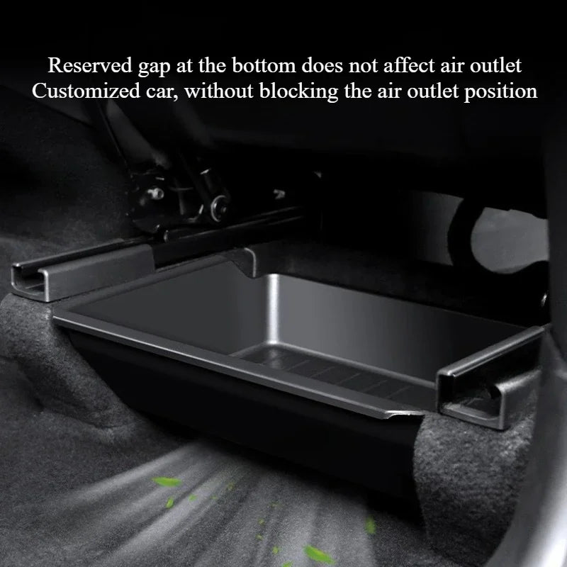 For Tesla Model Y Juniper 2025 Under Seat Storage Box Case Car Seat Organizer Vehicle Underseat Drawer Holder Car Interior Tray