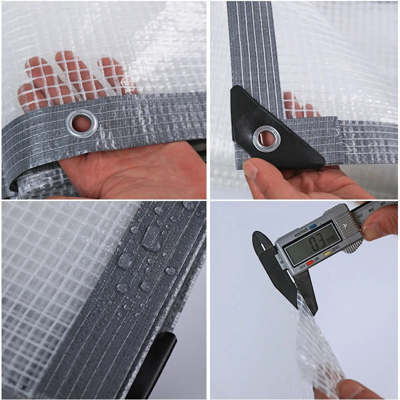 0.3mm PE Film Grid Mesh Tarpaulin Garden Plant Succulent Cover Shed Keep Warm Rainproof Cloth Canopy Awning Balcony Fence Net