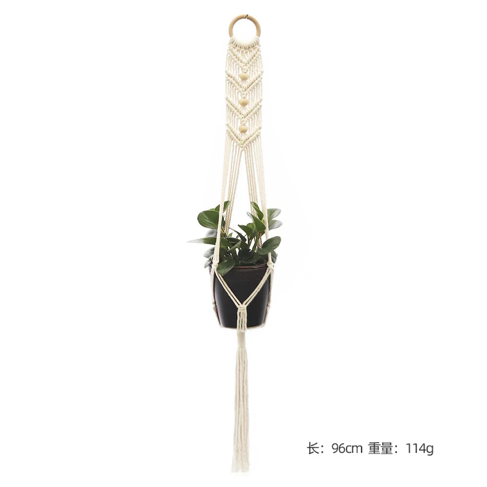 Hanging Plant Handmade Macrame Plant Hanger Flower Pot Planter Hanger Wall Decor Courtyard Garden Hanging Planter Hanging Basket