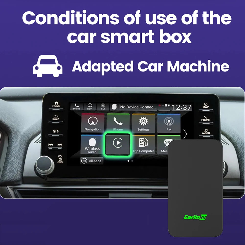 2024 CarlinKit 5.0 Wireless CarPlay Wireless Android Auto Box 2.4G & 5.8Ghz WiFi BT Auto Connect Plug&Play For Wired AA CP Cars