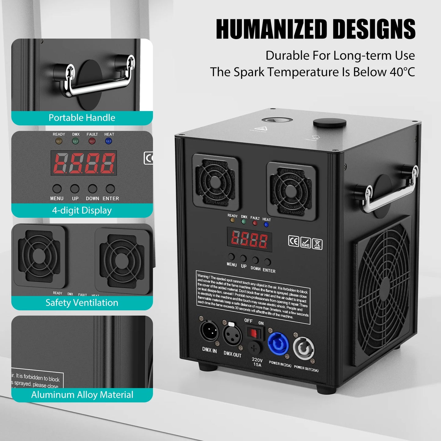 Yiflamefly 750W Cold Spark Fireworks Machine - DMX512 with Remote for Events | AlluCanFind