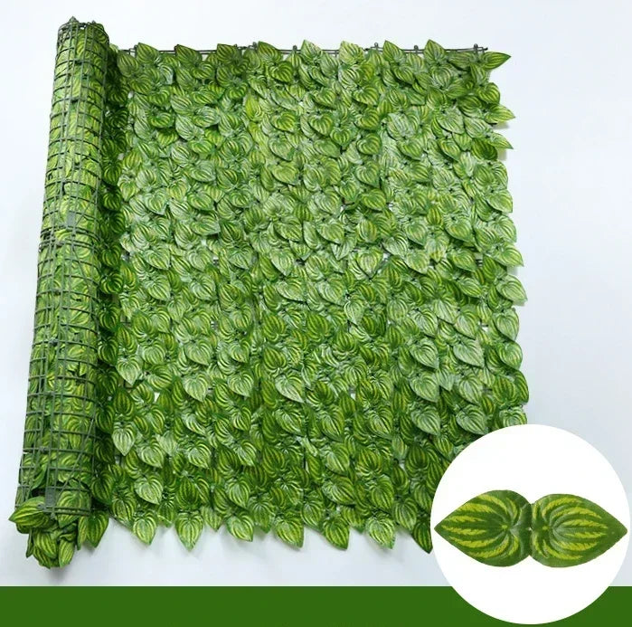 Artificial Leaf Privacy Fence Screen Fake Hedge Panels Balcony Screen Ivy Leaves Fence Screen for Wall Garden Patio Decor