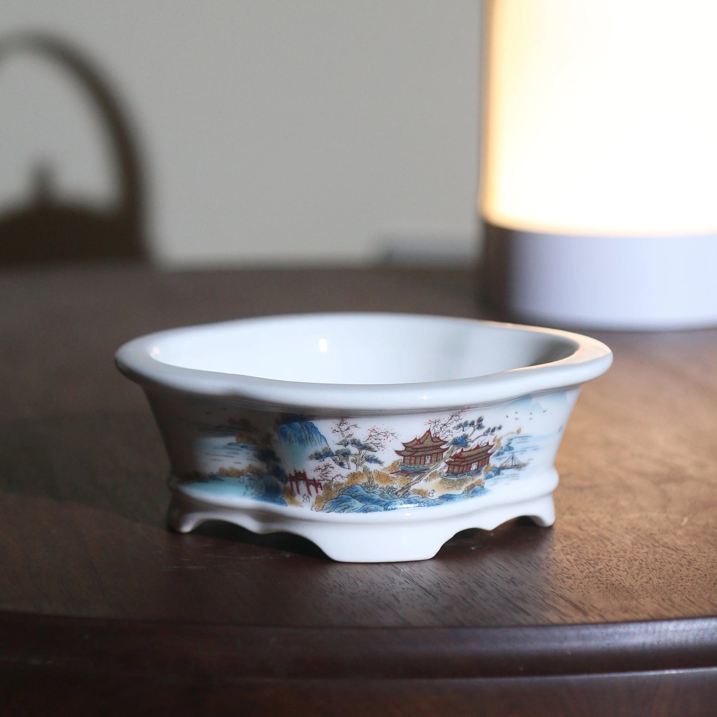 2025 Yixing Purple Sand Flowerpot Ceramic Hand-Made Landscape Bonsai Pot Chinese Style Classical Flower Pot Home Decor 1PCS
