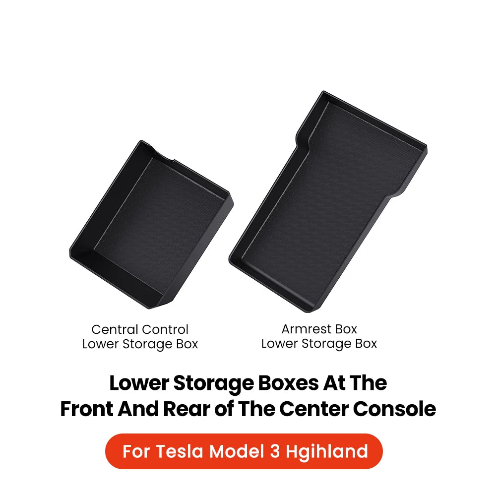YZ for Tesla Model 3 Y Highland 2021-2024 central control lower storage box handrail box underlay waterproof mat Box Accessories