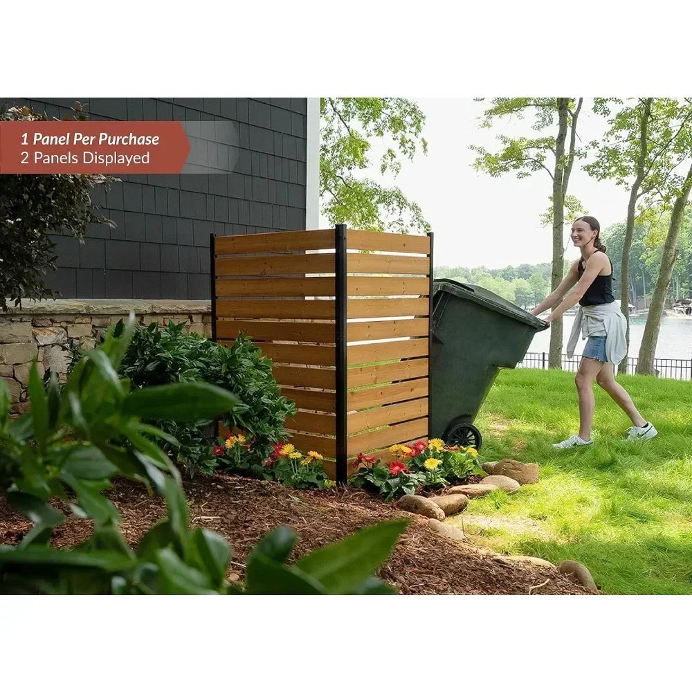 5ft x 3.2ft Outdoor Privacy Fence Screen - Concord Wood, 1-Panel, Hide Trash Cans, Garden | AlluCanFind