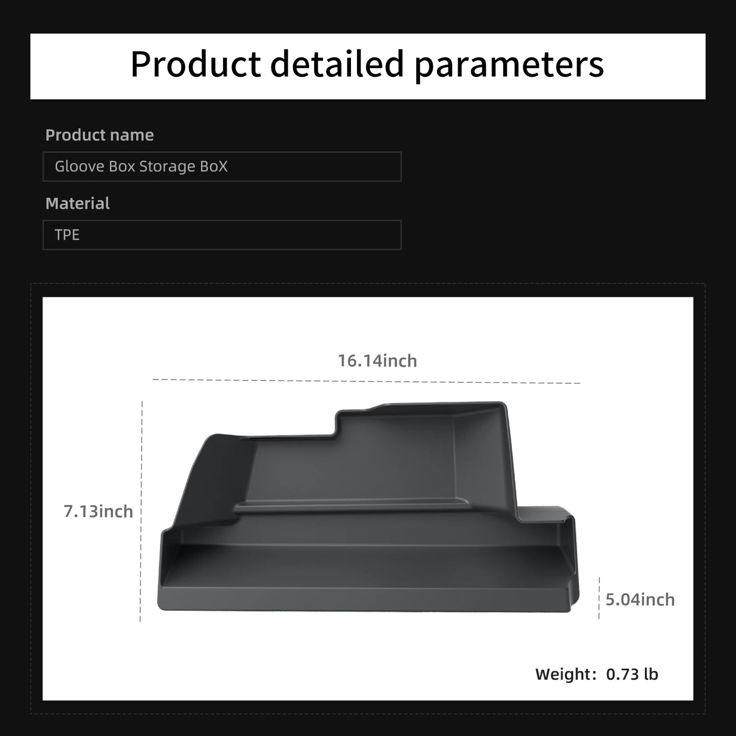 LUCKEASY for Tesla Model Y Launch 2025 Juniper Car Storage Box Car Glove Box Tray Pallet Case Organizer Accessories Tray TPE