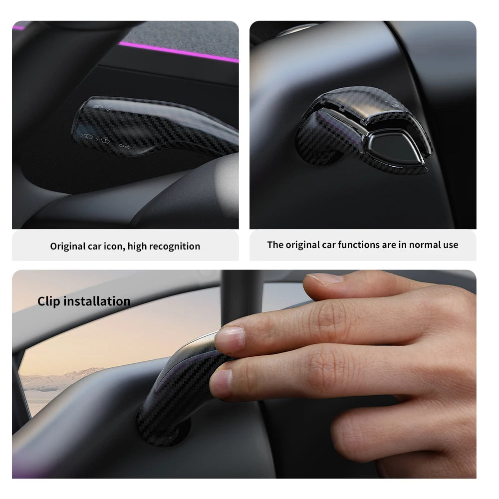 YZ For Tesla Model 3 Y Highland Juniper Full Package Trim Cover Of Carbon Fiber Matte Finish On Wiper Lever For Tesla 2021-2025