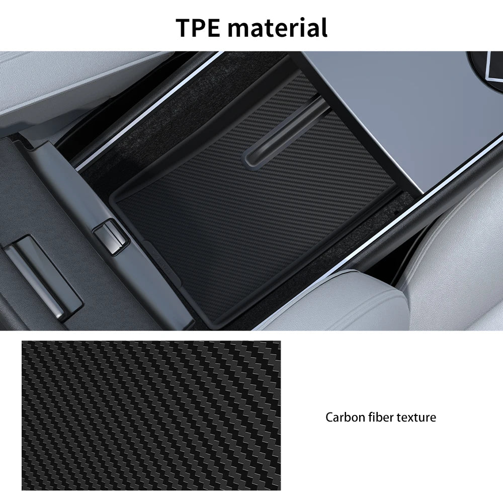 YZ for Tesla Model 3 Y Highland 2021-2024 central control lower storage box handrail box underlay waterproof mat Box Accessories