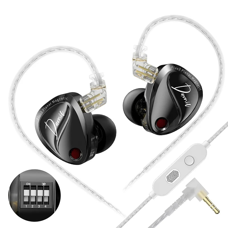 KZ Duonic Triple-Magnetic Planar Driver Upgraded HIFI Earphones, Wide Soundstage Wired IEMs with 4-Tuning Options & HD Dual Mic