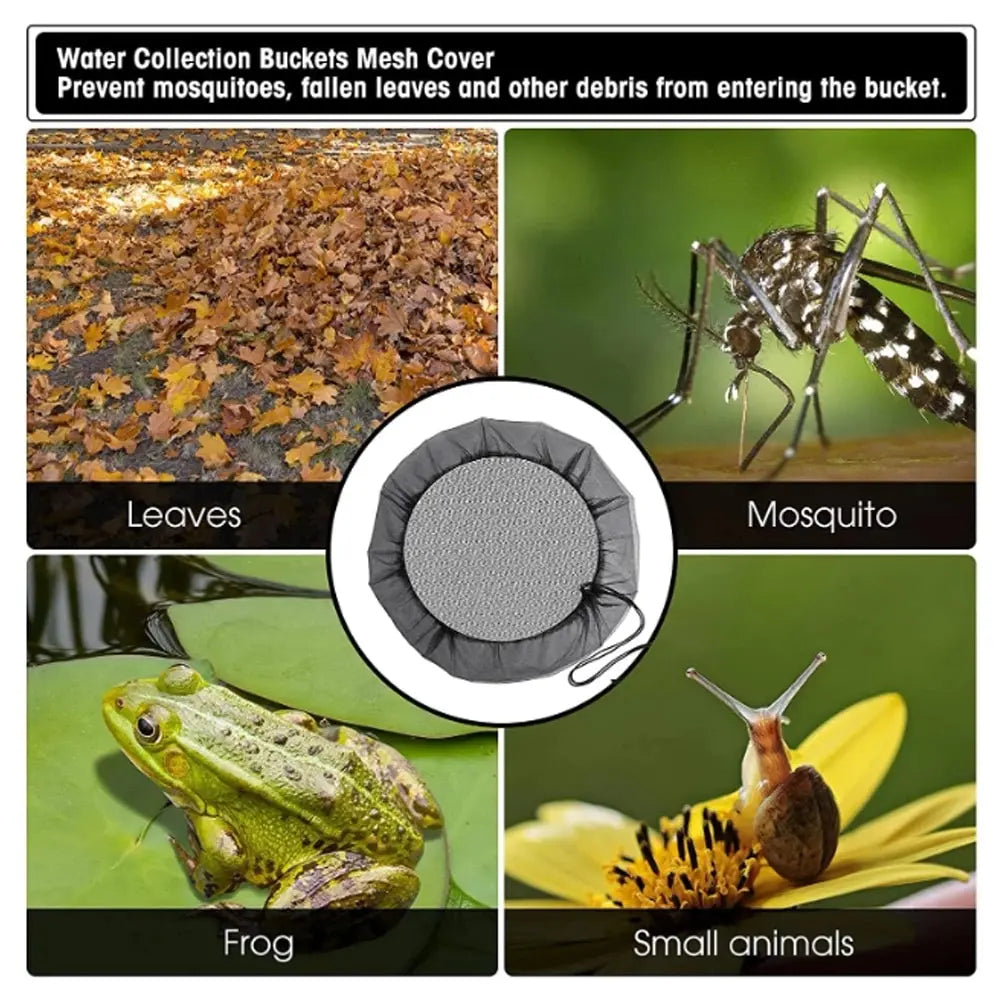 Rain Barrel Cover PE Mesh Anti-Mosquito Netting Outdoor Water Tank Protection Durable Rainwater Harvesting Collection Bucket