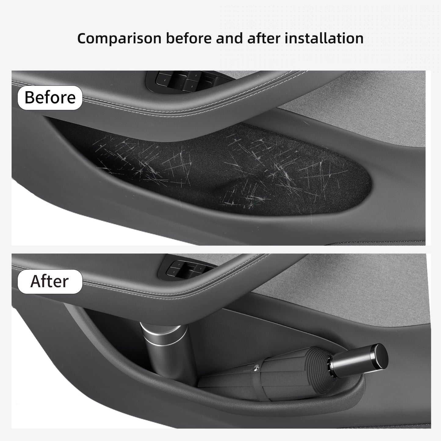for Tesla Model Y Juniper/Launch 2025 Car Side Door Handle Storage Box Gate Slot Anti Dirty Storage Tidying Tray Accessories