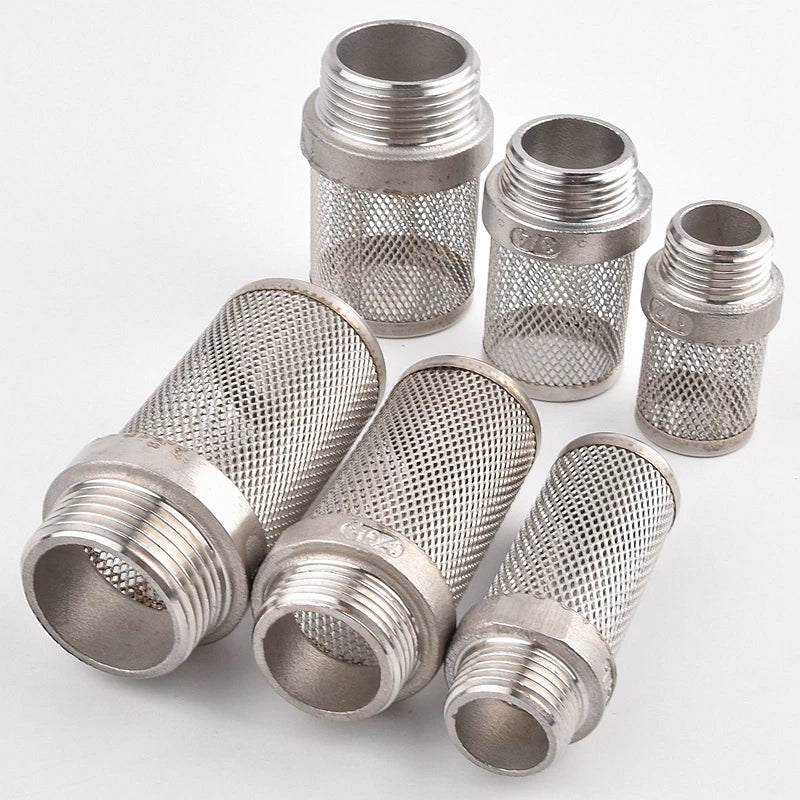 304 Stainless Steel Male Thread Mesh Cover Aquarium Fish Tank Water Pump Inlet Filter Screen Garden Irrigation Pump Hose Filters