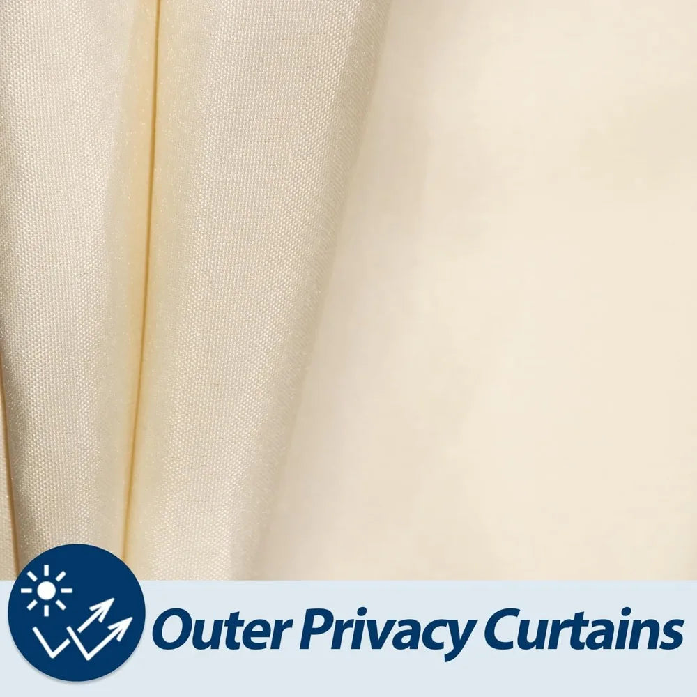 Wooden Gazebo Curtains Part - Outdoor Hardtop Patio Gazebo Canopy Netting Walls with Zipper, Breathable Mesh