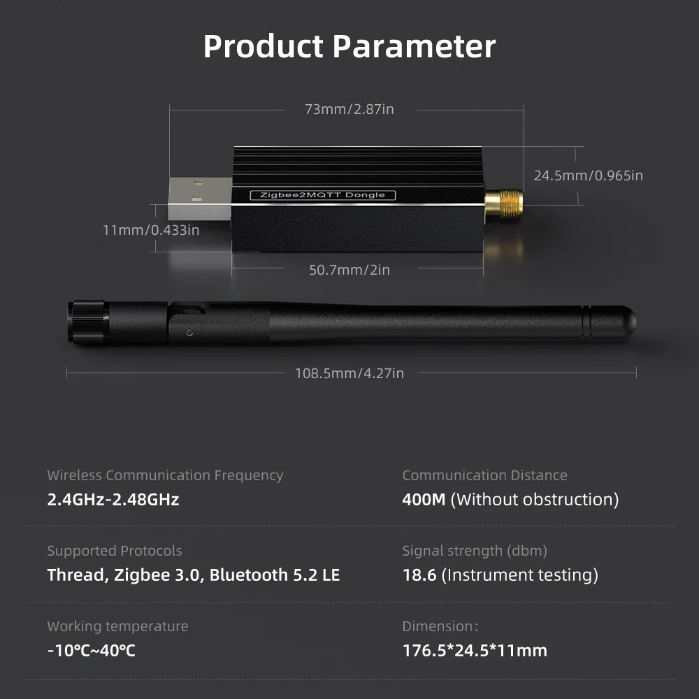 AVATTO Zigbee 3.0 USB Dongle Plus Wireless Zigbee Gateway USB Interface Capture Works With Home Assistant Zigbee2MQTT,Raspbian